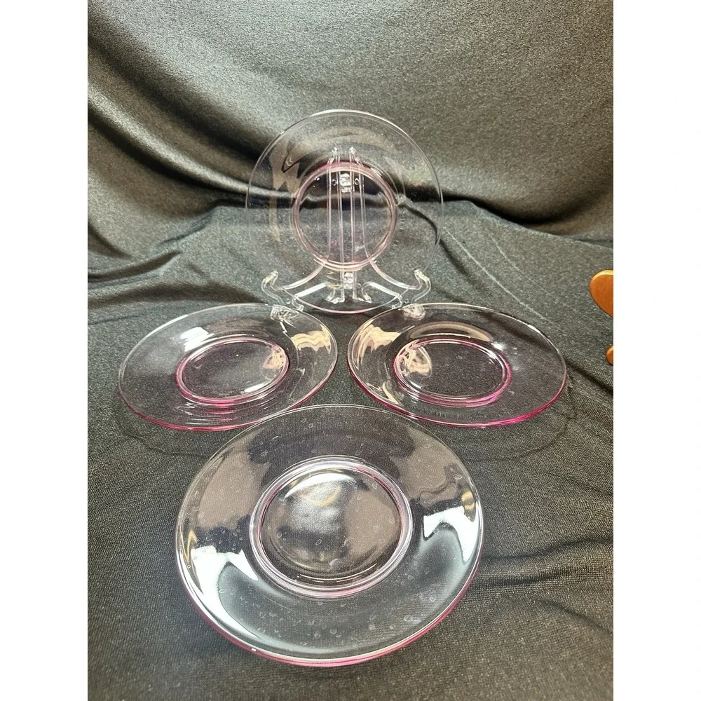 Tiffin Franciscan Wistaria Pink Luncheon 8 1/8 in Plates,‎ Set of Four Plates